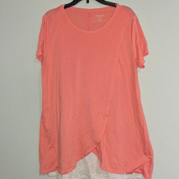 Motherhood Maternity Nursing Orange White Tulip Style Short Sleeve Tshirt Size M - Picture 2 of 10